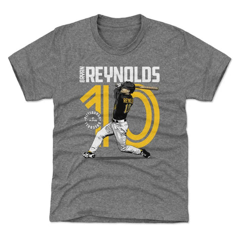 Pittsburgh Pirates Bryan Reynolds Kids T-Shirt Kids T-Shirt 500 LEVEL Tri Gray YXS Kids T-Shirt