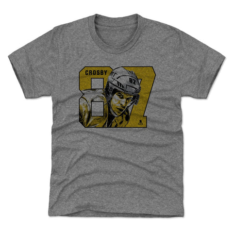 Pittsburgh Penguins Sidney Crosby Kids T-Shirt Kids T-Shirt 500 LEVEL Tri Gray XS (4-5) Kids T-Shirt