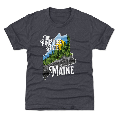 Maine The Pine Tree State Silhouette WHT