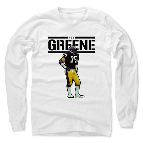 Joe Greene Play K Men's Long Sleeve T-Shirt Men's Long Sleeve T-Shirt 500 LEVEL White S Men's Long Sleeve T-Shirt