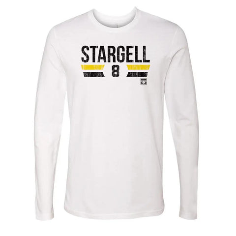 Pittsburgh Pirates Willie Stargell Men's Long Sleeve T-Shirt Men's Long Sleeve T-Shirt 500 LEVEL White S Men's Long Sleeve T-Shirt