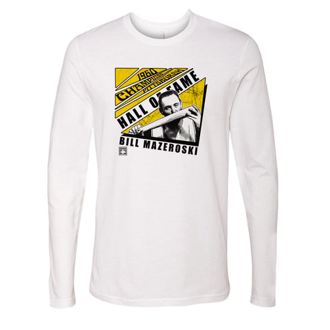 Pittsburgh Pirates Bill Mazeroski Men's Long Sleeve T-Shirt Men's Long Sleeve T-Shirt 500 LEVEL White S Men's Long Sleeve T-Shirt