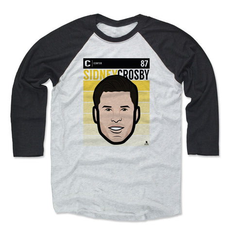 Pittsburgh Penguins Sidney Crosby Men's Baseball T-Shirt Men's Baseball T-Shirt 500 LEVEL Black / Ash XS Men's Baseball T-Shirt