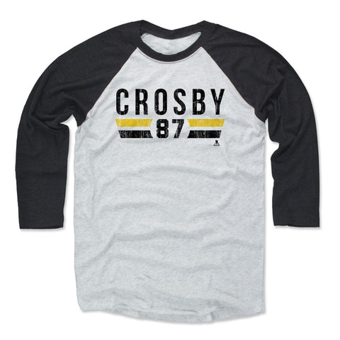 Pittsburgh Penguins Sidney Crosby Men's Baseball T-Shirt Men's Baseball T-Shirt 500 LEVEL Black / Ash XS Men's Baseball T-Shirt