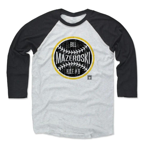 Pittsburgh Pirates Bill Mazeroski Men's Baseball T-Shirt Men's Baseball T-Shirt 500 LEVEL Black / Ash XS Men's Baseball T-Shirt