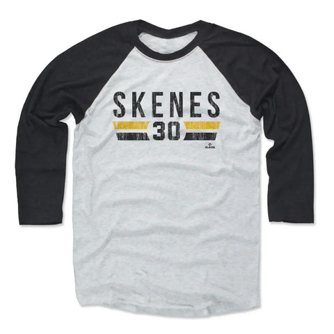 Pittsburgh Pirates Paul Skenes Men's Baseball T-Shirt Men's Baseball T-Shirt 500 LEVEL Black / Ash XS Men's Baseball T-Shirt