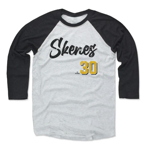 Pittsburgh Pirates Paul Skenes Men's Baseball T-Shirt Men's Baseball T-Shirt 500 LEVEL Black / Ash XS Men's Baseball T-Shirt