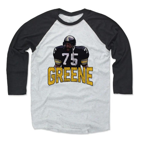 Joe Greene LIB K Men's Baseball T-Shirt Men's Baseball T-Shirt 500 LEVEL Black / Ash XS Men's Baseball T-Shirt