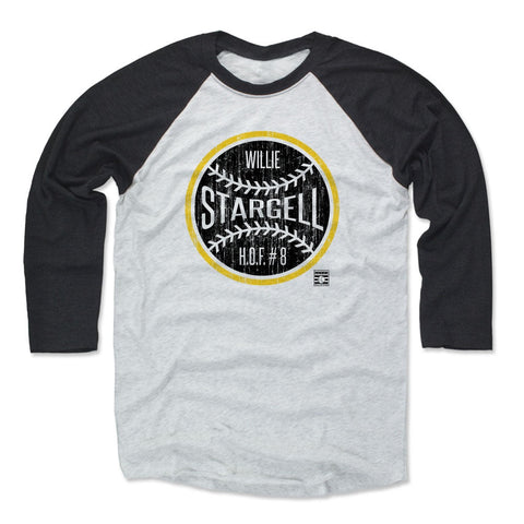 Pittsburgh Pirates Willie Stargell Men's Baseball T-Shirt Men's Baseball T-Shirt 500 LEVEL Black / Ash XS Men's Baseball T-Shirt