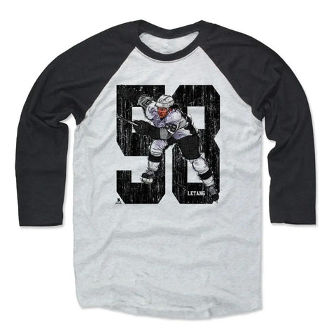 Pittsburgh Penguins Kris Letang Men's Baseball T-Shirt Men's Baseball T-Shirt 500 LEVEL Black / Ash XS Men's Baseball T-Shirt