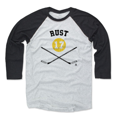 Pittsburgh Penguins Bryan Rust Men's Baseball T-Shirt Men's Baseball T-Shirt 500 LEVEL Black / Ash XS Men's Baseball T-Shirt