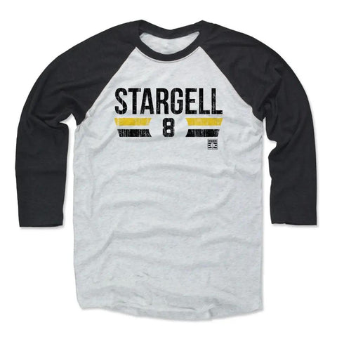 Pittsburgh Pirates Willie Stargell Men's Baseball T-Shirt Men's Baseball T-Shirt 500 LEVEL Black / Ash XS Men's Baseball T-Shirt