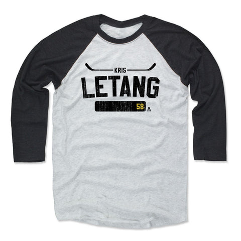 Pittsburgh Penguins Kris Letang Men's Baseball T-Shirt Men's Baseball T-Shirt 500 LEVEL Black / Ash XS Men's Baseball T-Shirt