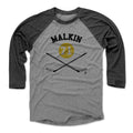 Pittsburgh Penguins Evgeni Malkin Men's Baseball T-Shirt Men's Baseball T-Shirt 500 LEVEL Black / Heather Gray XS Men's Baseball T-Shirt