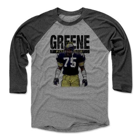 Joe Greene Sketch K Men's Baseball T-Shirt Men's Baseball T-Shirt 500 LEVEL Black / Heather Gray XS Men's Baseball T-Shirt