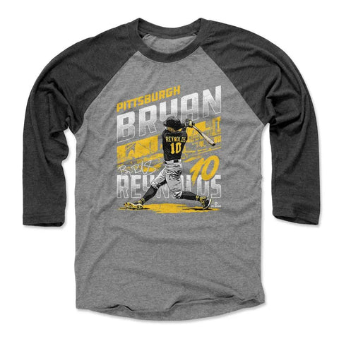 Pittsburgh Pirates Bryan Reynolds Men's Baseball T-Shirt Men's Baseball T-Shirt 500 LEVEL Black / Heather Gray XS Men's Baseball T-Shirt