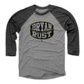 Pittsburgh Penguins Bryan Rust Men's Baseball T-Shirt Men's Baseball T-Shirt 500 LEVEL Black / Heather Gray XS Men's Baseball T-Shirt