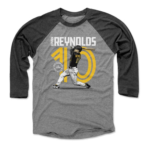 Pittsburgh Pirates Bryan Reynolds Men's Baseball T-Shirt Men's Baseball T-Shirt 500 LEVEL Black / Heather Gray XS Men's Baseball T-Shirt