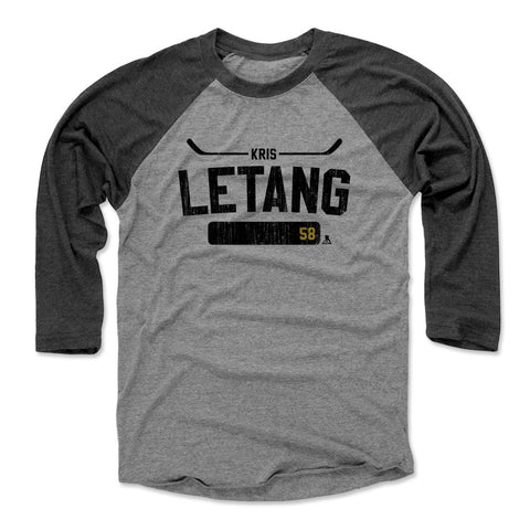 Pittsburgh Penguins Kris Letang Men's Baseball T-Shirt Men's Baseball T-Shirt 500 LEVEL Black / Heather Gray XS Men's Baseball T-Shirt