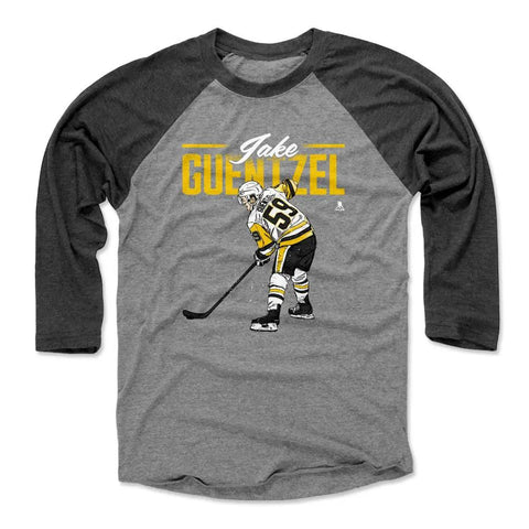 Pittsburgh Penguins Jake Guentzel Men's Baseball T-Shirt Men's Baseball T-Shirt 500 LEVEL Black / Heather Gray XS Men's Baseball T-Shirt