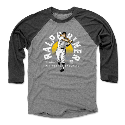 Ralph Kiner Emblem  Men's Baseball T-Shirt Men's Baseball T-Shirt 500 LEVEL Black / Heather Gray XS Men's Baseball T-Shirt