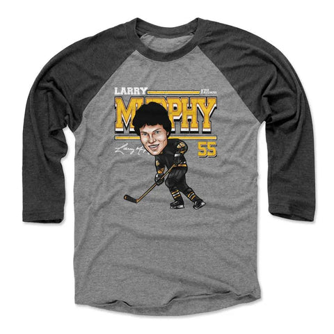 Larry Murphy Pittsburgh Cartoon  Men's Baseball T-Shirt Men's Baseball T-Shirt 500 LEVEL   