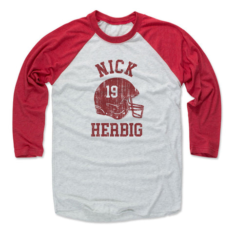 Nick Herbig College Helmet Font Men's Baseball T-Shirt Men's Baseball T-Shirt 500 LEVEL   