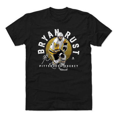 Pittsburgh Penguins Bryan Rust Men's Cotton T-Shirt Men's Cotton T-Shirt 500 LEVEL Black S Men's Cotton T-Shirt