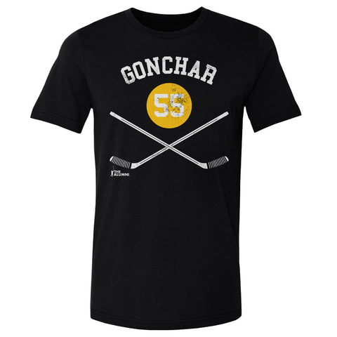 Sergei Gonchar Pittsburgh 55 Sticks  Men's Cotton T-Shirt Men's Cotton T-Shirt 500 LEVEL   