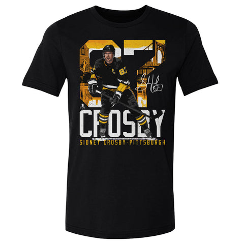 Pittsburgh Penguins Sidney Crosby Men's Cotton T-Shirt Men's Cotton T-Shirt 500 LEVEL Black S Men's Cotton T-Shirt