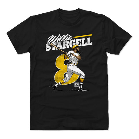 Pittsburgh Pirates Willie Stargell Men's Cotton T-Shirt Men's Cotton T-Shirt 500 LEVEL Black S Men's Cotton T-Shirt