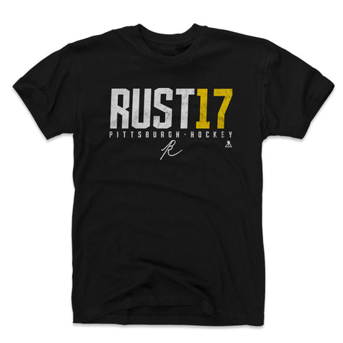 Pittsburgh Penguins Bryan Rust Men's Cotton T-Shirt Men's Cotton T-Shirt 500 LEVEL Black S Men's Cotton T-Shirt