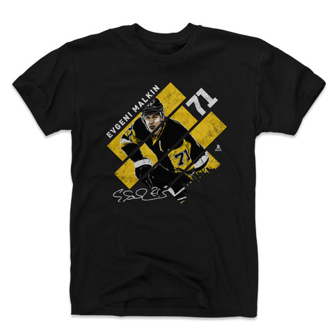 Pittsburgh Penguins Evgeni Malkin Men's Cotton T-Shirt Men's Cotton T-Shirt 500 LEVEL Black S Men's Cotton T-Shirt