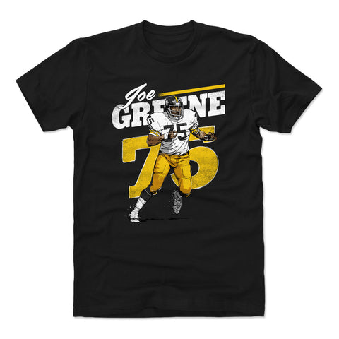 Joe Greene Retro  Men's Cotton T-Shirt Men's Cotton T-Shirt 500 LEVEL Black S Men's Cotton T-Shirt