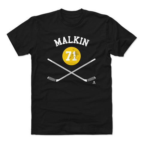 Pittsburgh Penguins Evgeni Malkin Men's Cotton T-Shirt Men's Cotton T-Shirt 500 LEVEL Black S Men's Cotton T-Shirt