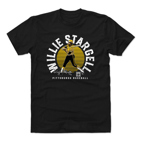 Pittsburgh Pirates Willie Stargell Men's Cotton T-Shirt Men's Cotton T-Shirt 500 LEVEL Black S Men's Cotton T-Shirt