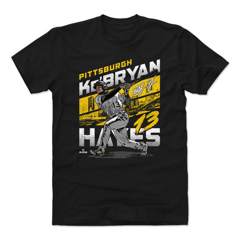 Pittsburgh Pirates Ke'Bryan Hayes Men's Cotton T-Shirt Men's Cotton T-Shirt 500 LEVEL Black S Men's Cotton T-Shirt