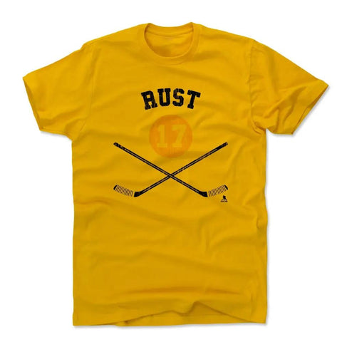 Pittsburgh Penguins Bryan Rust Men's Cotton T-Shirt Men's Cotton T-Shirt 500 LEVEL Gold S Men's Cotton T-Shirt