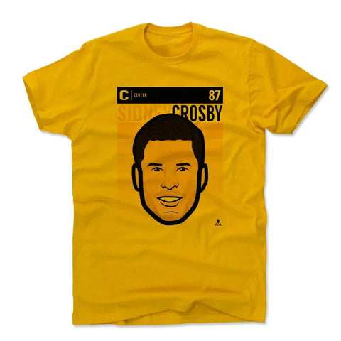 Pittsburgh Penguins Sidney Crosby Men's Cotton T-Shirt Men's Cotton T-Shirt 500 LEVEL Gold S Men's Cotton T-Shirt