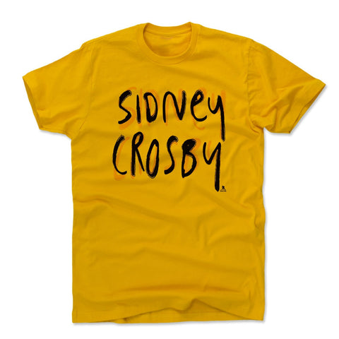 Pittsburgh Penguins Sidney Crosby Men's Cotton T-Shirt Men's Cotton T-Shirt 500 LEVEL Gold S Men's Cotton T-Shirt