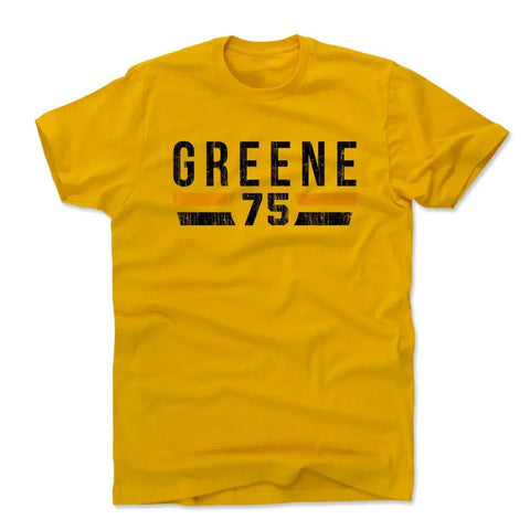 Joe Greene Font K Men's Cotton T-Shirt Men's Cotton T-Shirt 500 LEVEL Gold S Men's Cotton T-Shirt