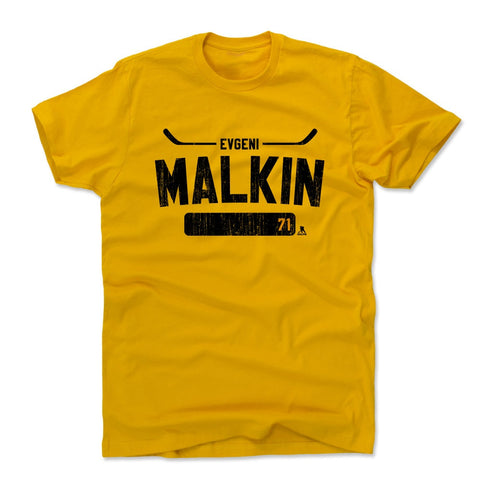 Pittsburgh Penguins Evgeni Malkin Men's Cotton T-Shirt Men's Cotton T-Shirt 500 LEVEL Gold S Men's Cotton T-Shirt