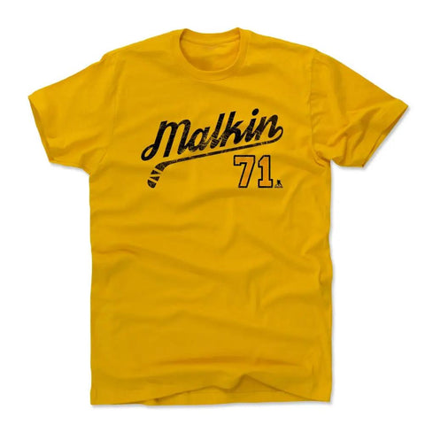 Pittsburgh Penguins Evgeni Malkin Men's Cotton T-Shirt Men's Cotton T-Shirt 500 LEVEL Gold S Men's Cotton T-Shirt