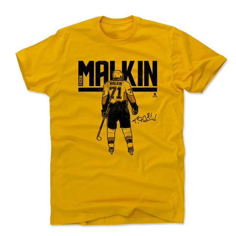 Pittsburgh Penguins Evgeni Malkin Men's Cotton T-Shirt Men's Cotton T-Shirt 500 LEVEL Gold M Men's Cotton T-Shirt