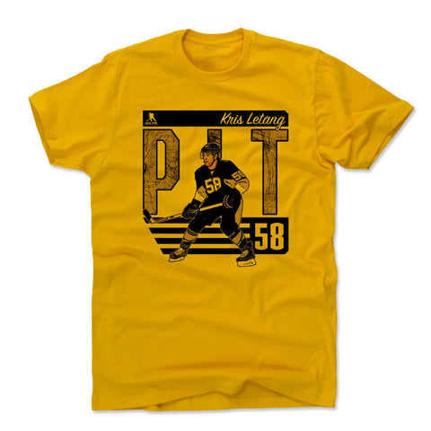 Pittsburgh Penguins Kris Letang Men's Cotton T-Shirt Men's Cotton T-Shirt 500 LEVEL Gold S Men's Cotton T-Shirt