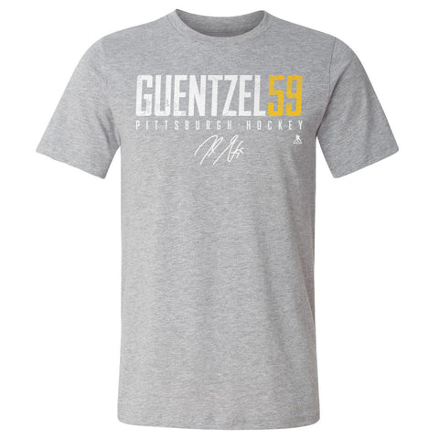 Pittsburgh Penguins Jake Guentzel Men's Cotton T-Shirt Men's Cotton T-Shirt 500 LEVEL Heather Gray S Men's Cotton T-Shirt