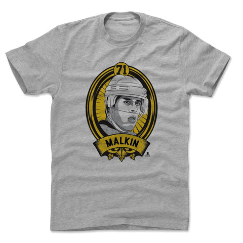 Pittsburgh Penguins Evgeni Malkin Men's Cotton T-Shirt Men's Cotton T-Shirt 500 LEVEL Heather Gray S Men's Cotton T-Shirt