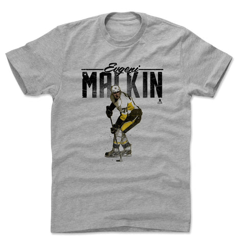 Pittsburgh Penguins Evgeni Malkin Men's Cotton T-Shirt Men's Cotton T-Shirt 500 LEVEL Heather Gray S Men's Cotton T-Shirt