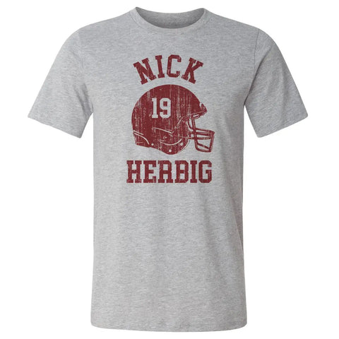 Nick Herbig College Helmet Font Men's Cotton T-Shirt Men's Cotton T-Shirt 500 LEVEL   