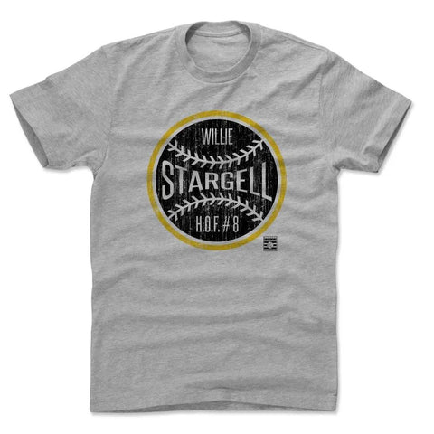 Pittsburgh Pirates Willie Stargell Men's Cotton T-Shirt Men's Cotton T-Shirt 500 LEVEL Heather Gray S Men's Cotton T-Shirt